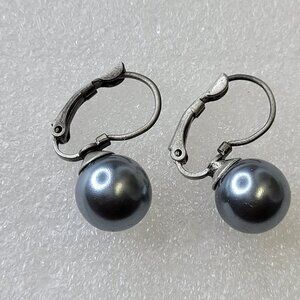 Faux Blue Pearl Earrings